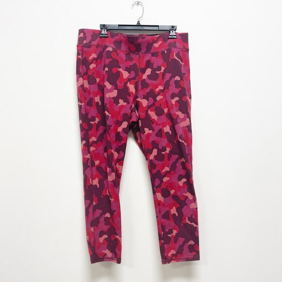 Denim & Co. Active Women's LP Pink Camo Regular Duo Stretch Printed Leggings - Picture 2 of 7